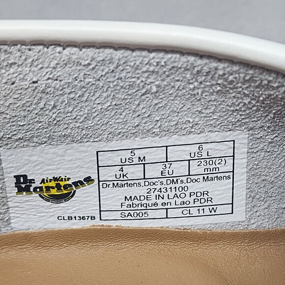 DOC MARTEN ADRIAN YELLOW STITCH WHITE LEATHER TASSEL LOAFERS SIZE M 5 W 6 NWOB‎ - Picture 8 of 8